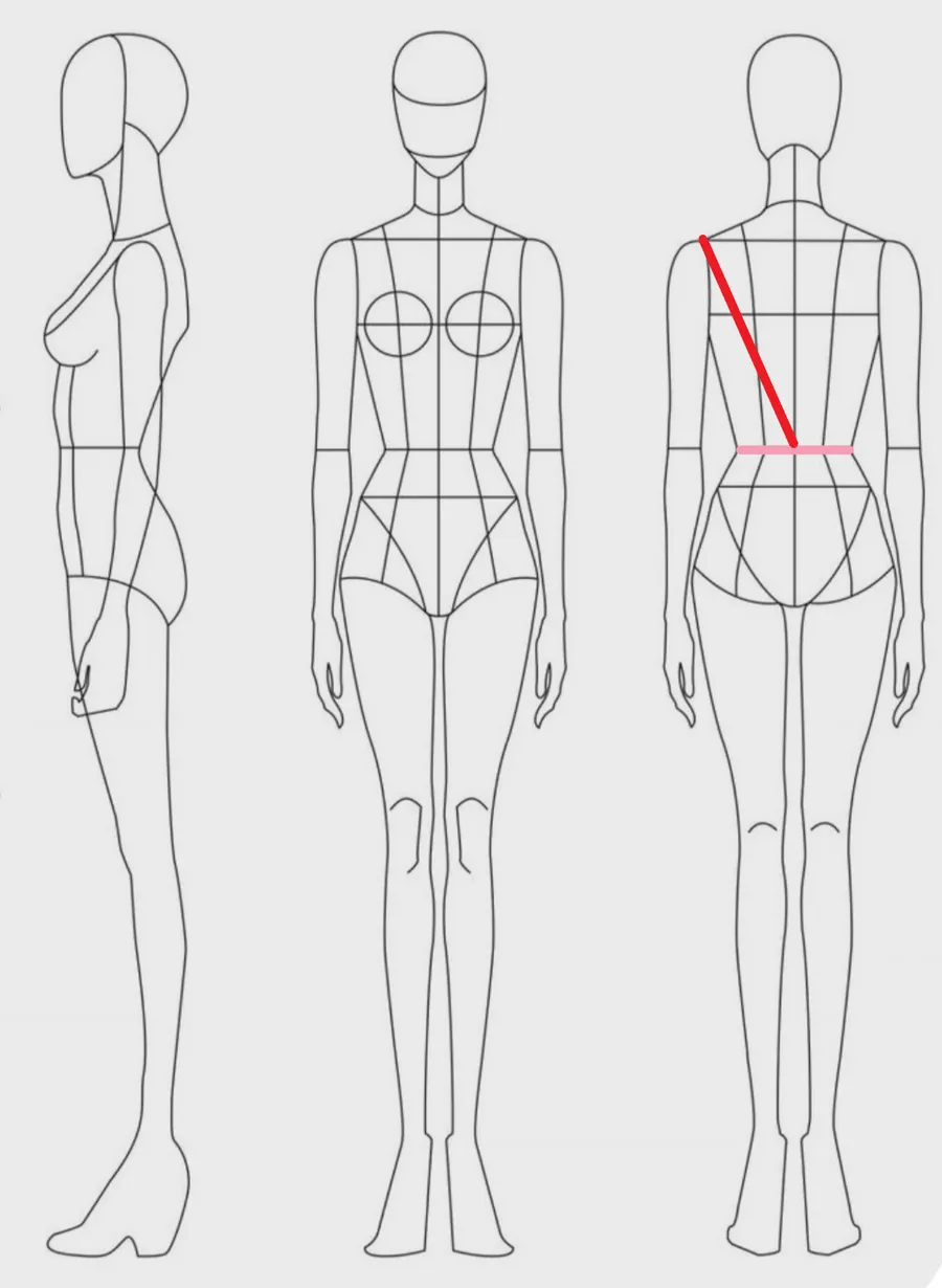 How to measure: Back slanting length